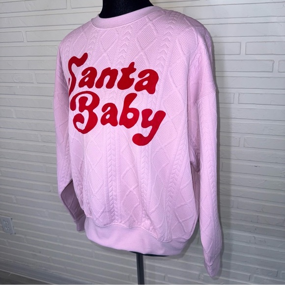 Grayson Threads Pink Santa Baby Oversized Holiday Sweater, Women’s Size XS - Picture 2 of 9